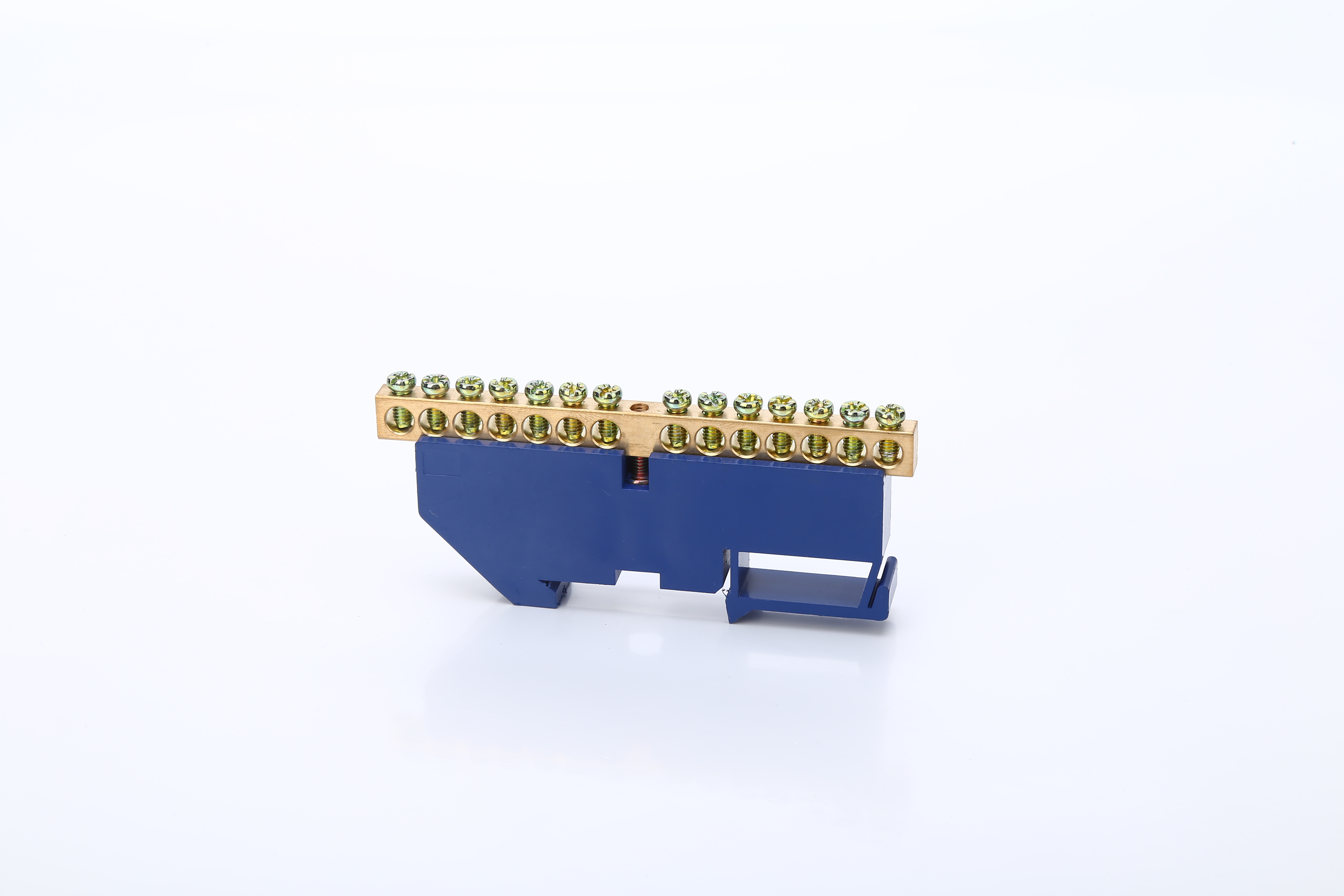 Blue Screw Brass Connector Din Rail Copper Terminal Block Earth and
