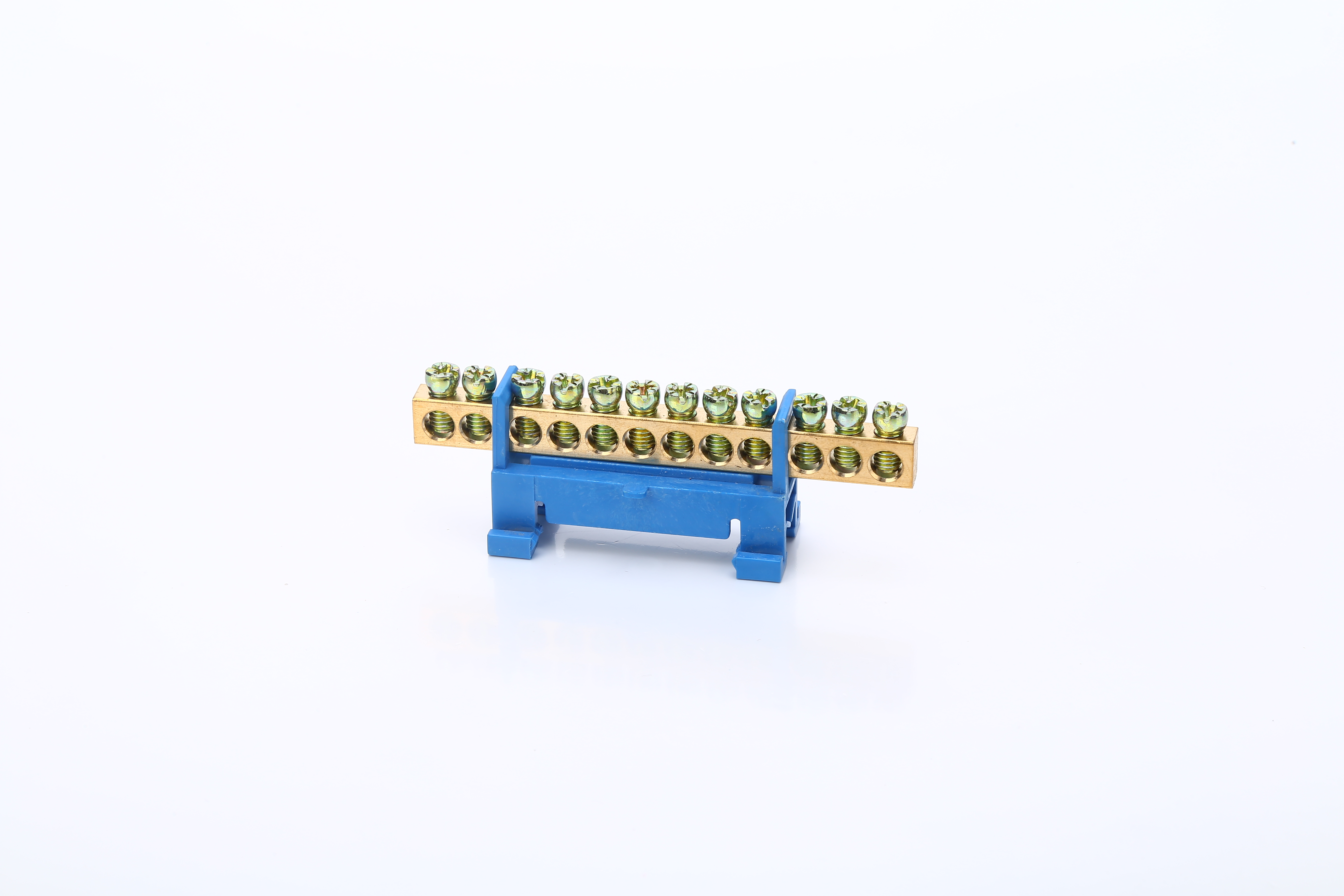 Blue Screw Brass Connector Din Rail Terminal Block Earth and Neutral